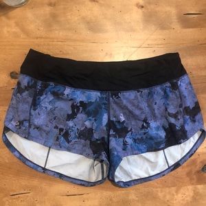 Lululemon patterned exercise shorts